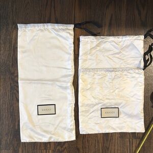 Gucci White Dust Bags Set